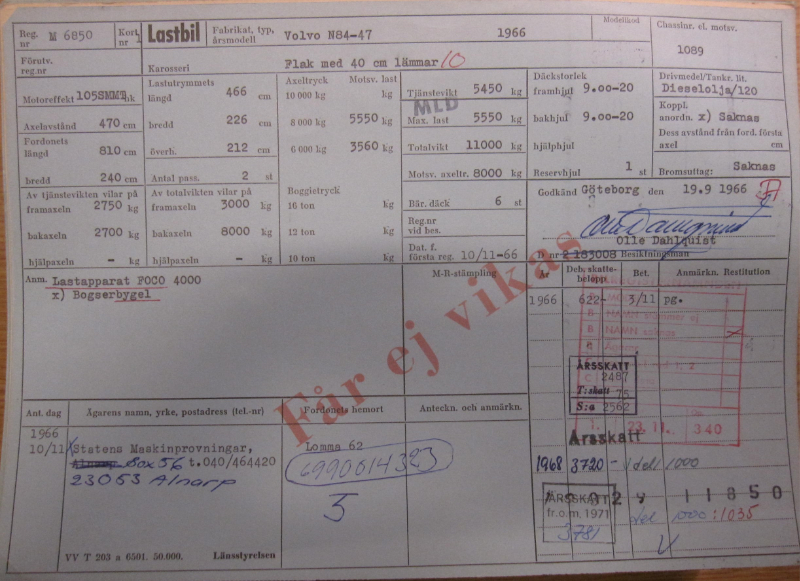 M6850 - Volvo N84-47 - 1966 - Ch # 1089 - Kort 1a - (Nytt BEJ790) - SMP Alnarp.JPG