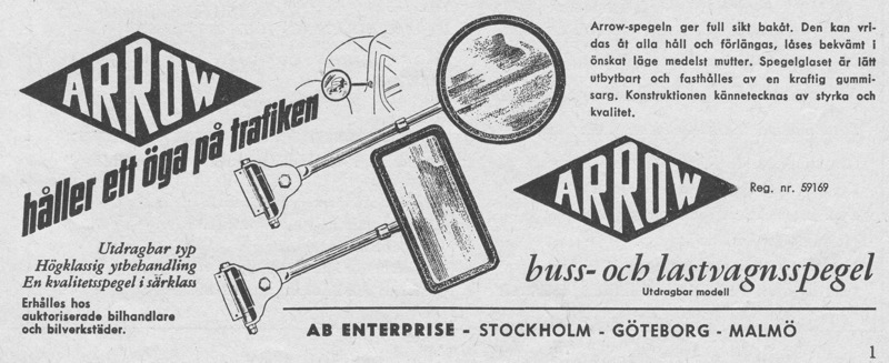 Arrow Backspeglar - Annons Lastbilen Nr 2-1952 - LR.JPG