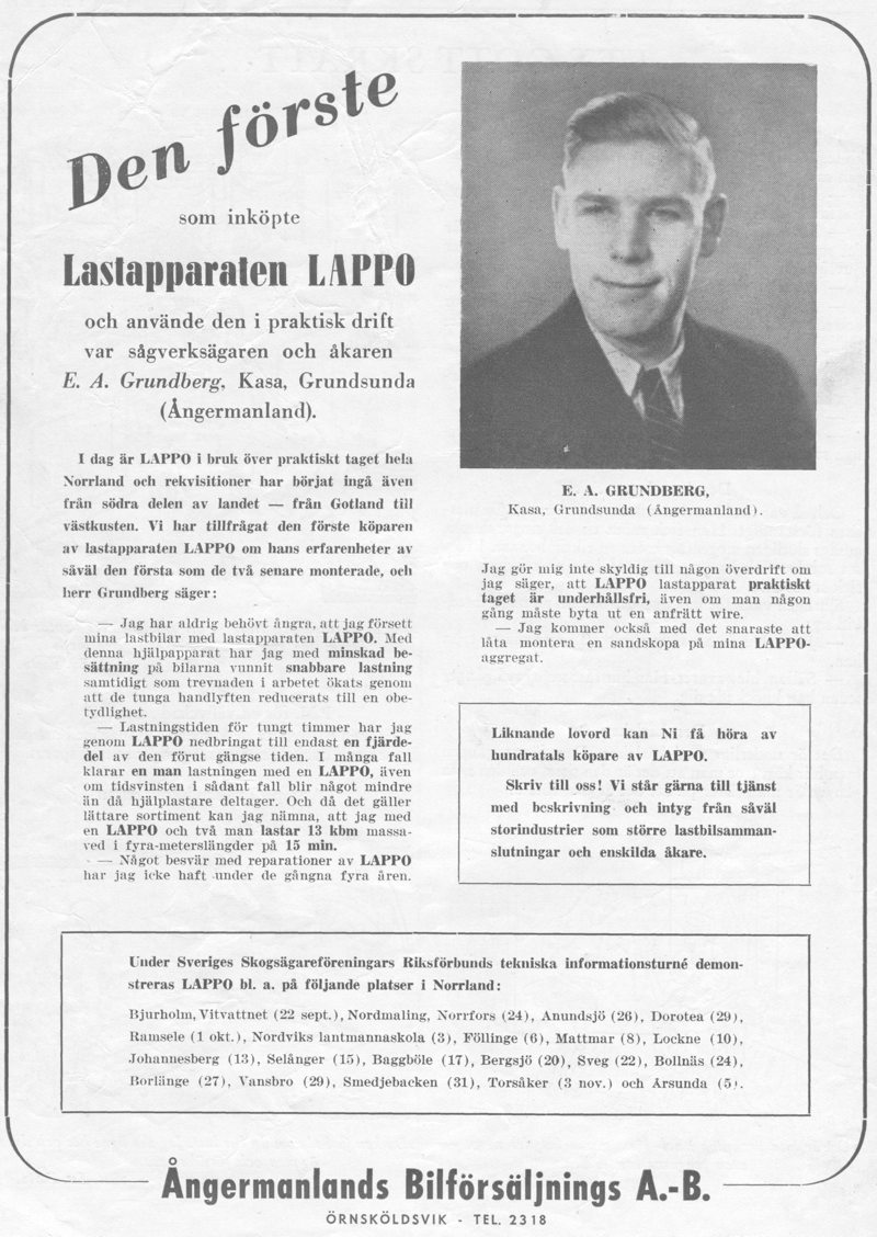 Lappo - Annons Lastbilen Nr 9-1952 - LR.JPG