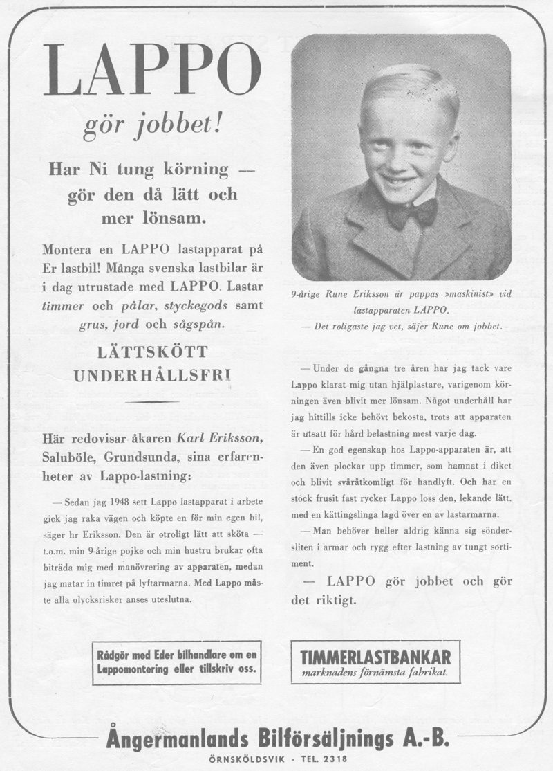 Lappo - Annons Lastbilen Nr 10-1952 - LR.JPG