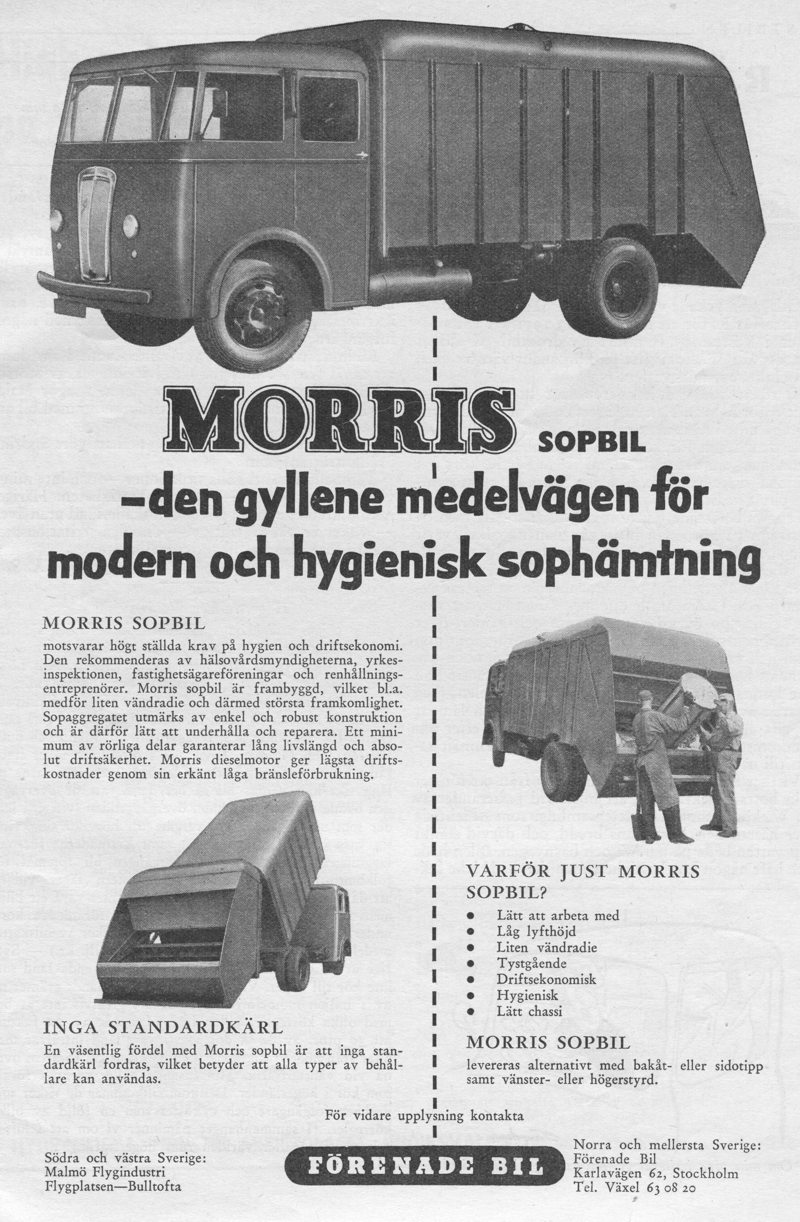 Morris - Sopbil - Annons Lastbilen 1954.JPG