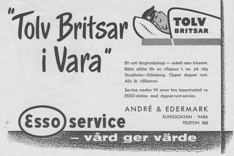 Annons Tolv Britsar i Vara - Införd i Lastbilen Nr7 - 1952.JPG