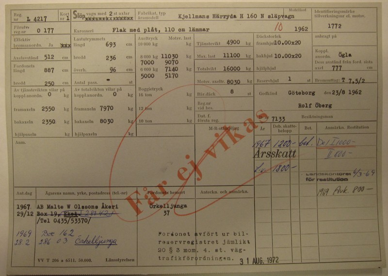 L4217 - Kjellmans Härryda H160N - 1962 - Ram # 1772 - Kort 1a - (Förut O177) - LR.JPG