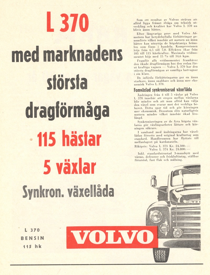 Volvo L370 Annons Lastbilen Nr 1-1956 - LR.JPG