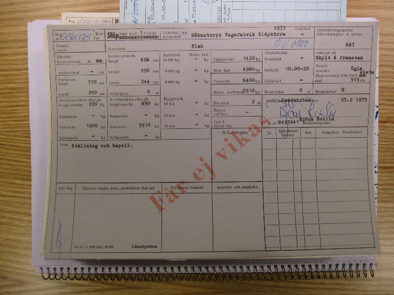 GBK125 - Håkantorps Vagnfabrik - 1973 - Ram # 867 - Kort 1a - Släpvagn.JPG