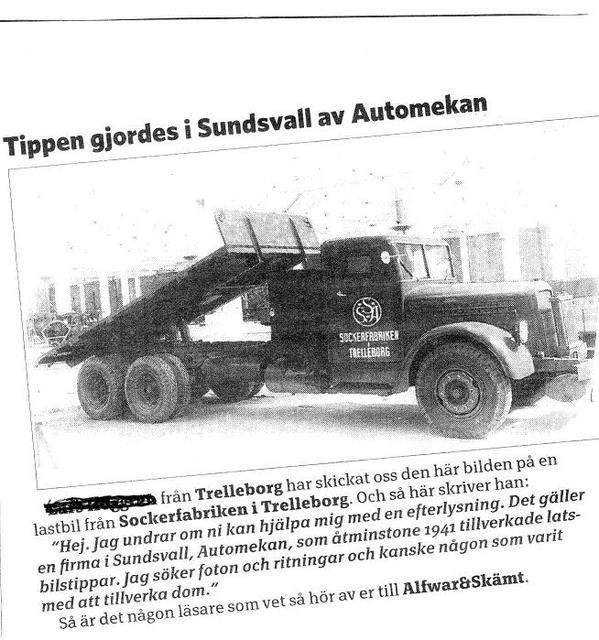 Scania-Vabis 390 - 1941 - SSA - Trelleborg - Tidningsurklipp.JPG